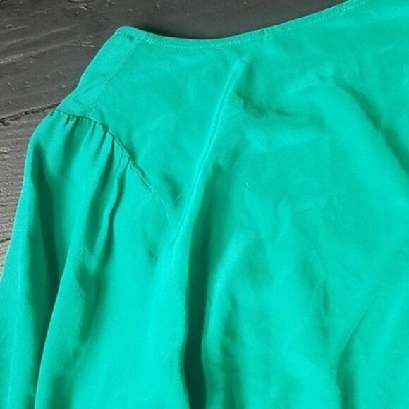 Lavender Brown Green 100% Silk Blouse - Picture 10 of 10